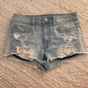 American Eagle distressed denim shorts